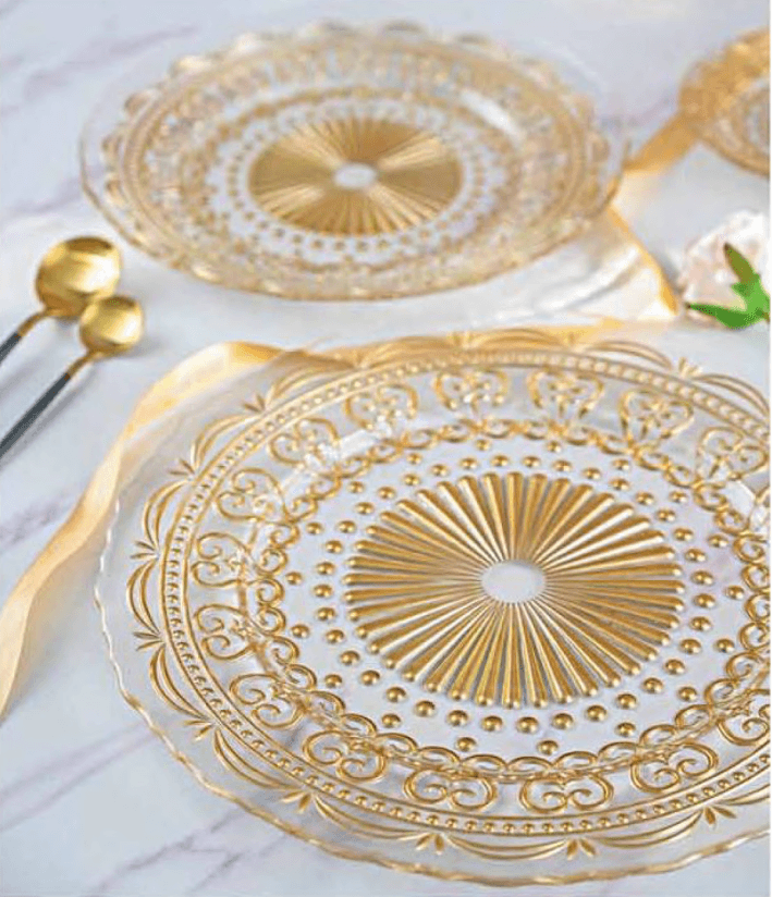 Gold Glass Charger Plate Detail 3