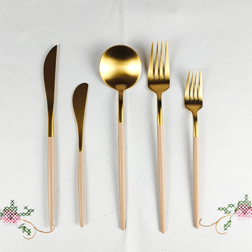 Gold Knives and Forks Set