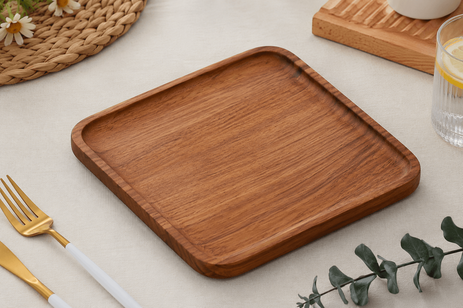 Wooden Serving Plate Detail 1